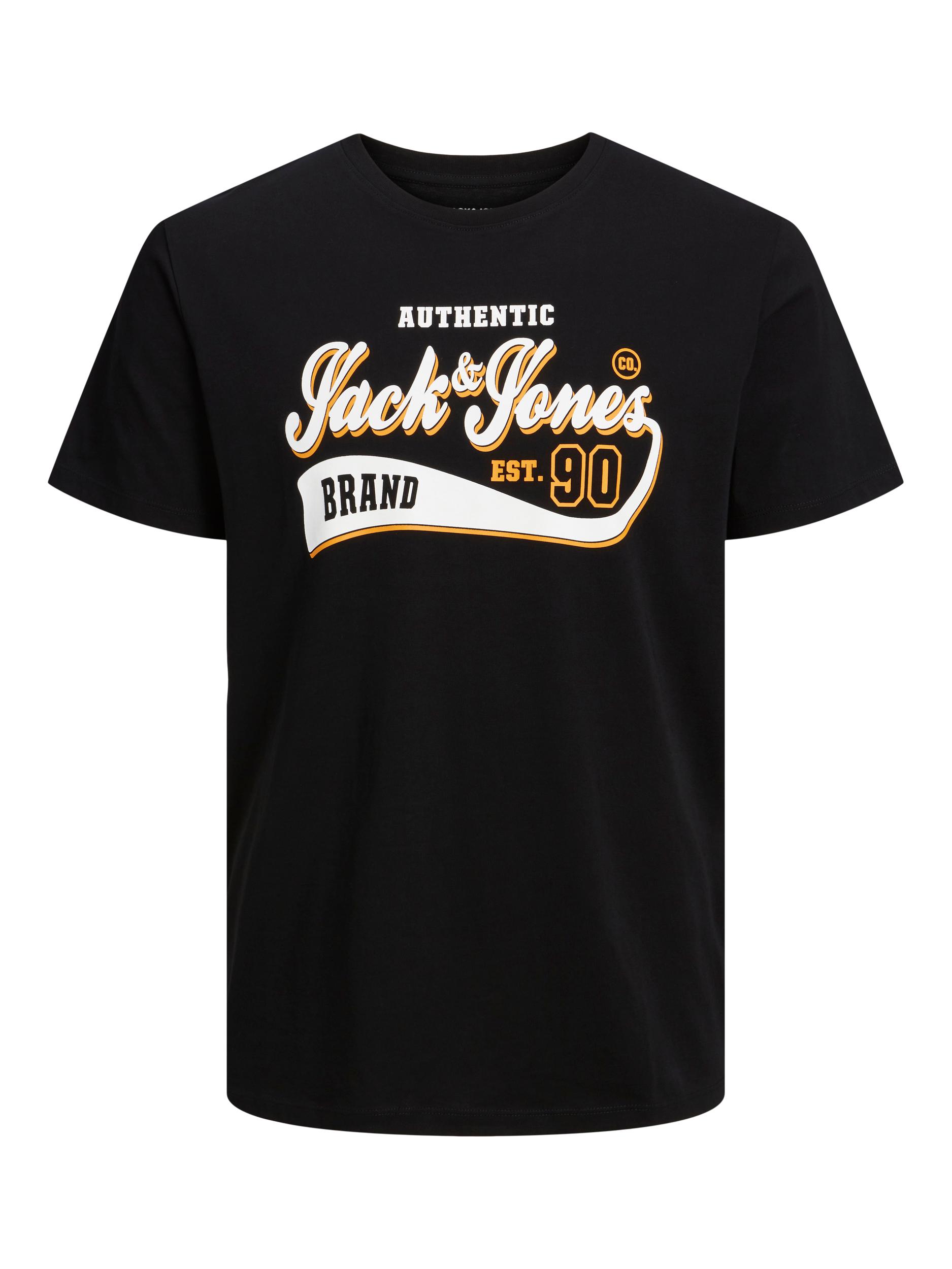 Jack&Jones Pánske tričko JJELOGO Standard Fit 12233594 Black L