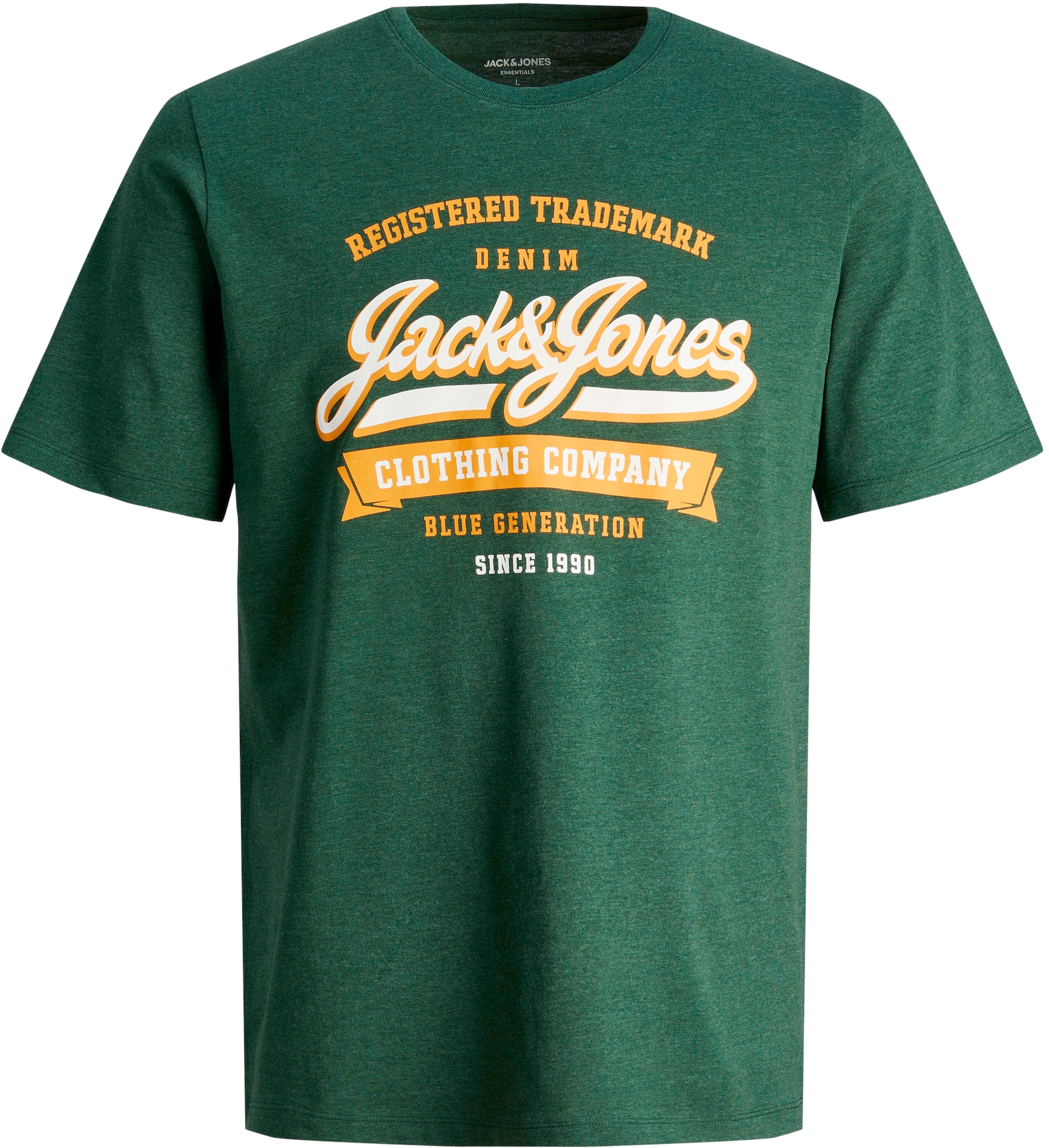 Jack&Jones Pánske tričko JJELOGO Standard Fit 12246690 Dark Green L