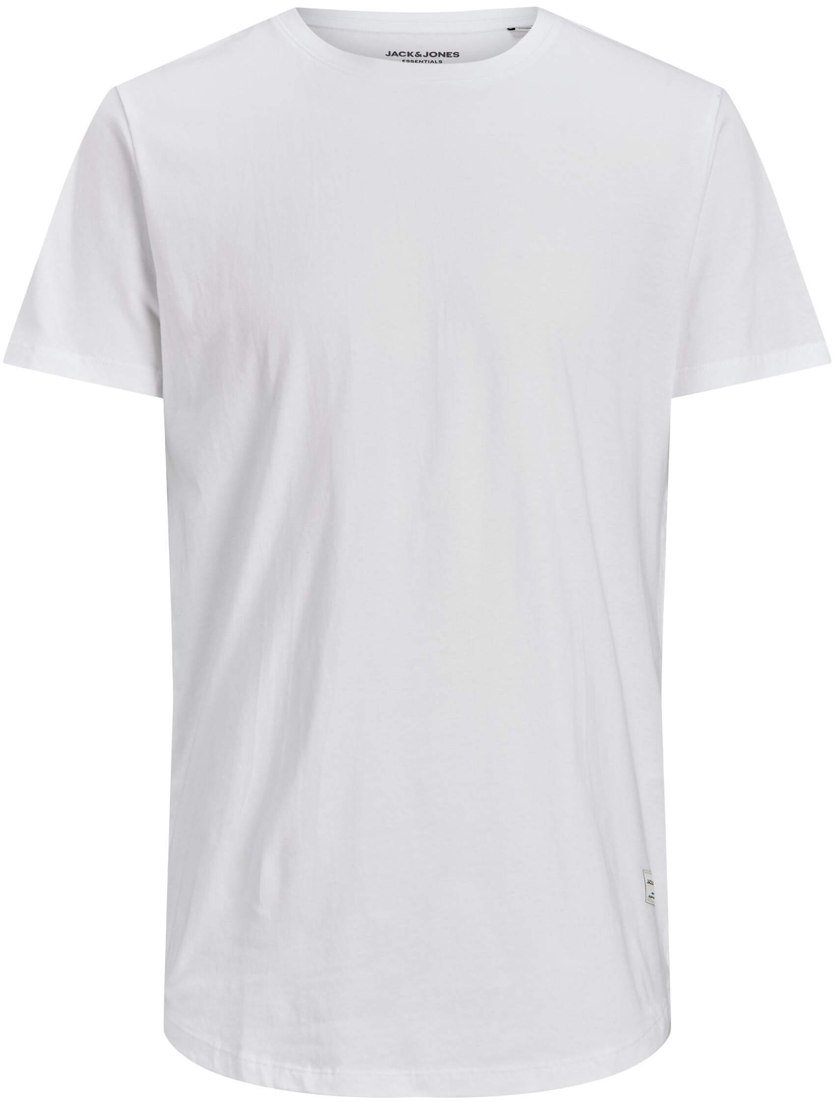 Jack&Jones Pánske tričko JJENOA Long Line Fit 12113648 White M