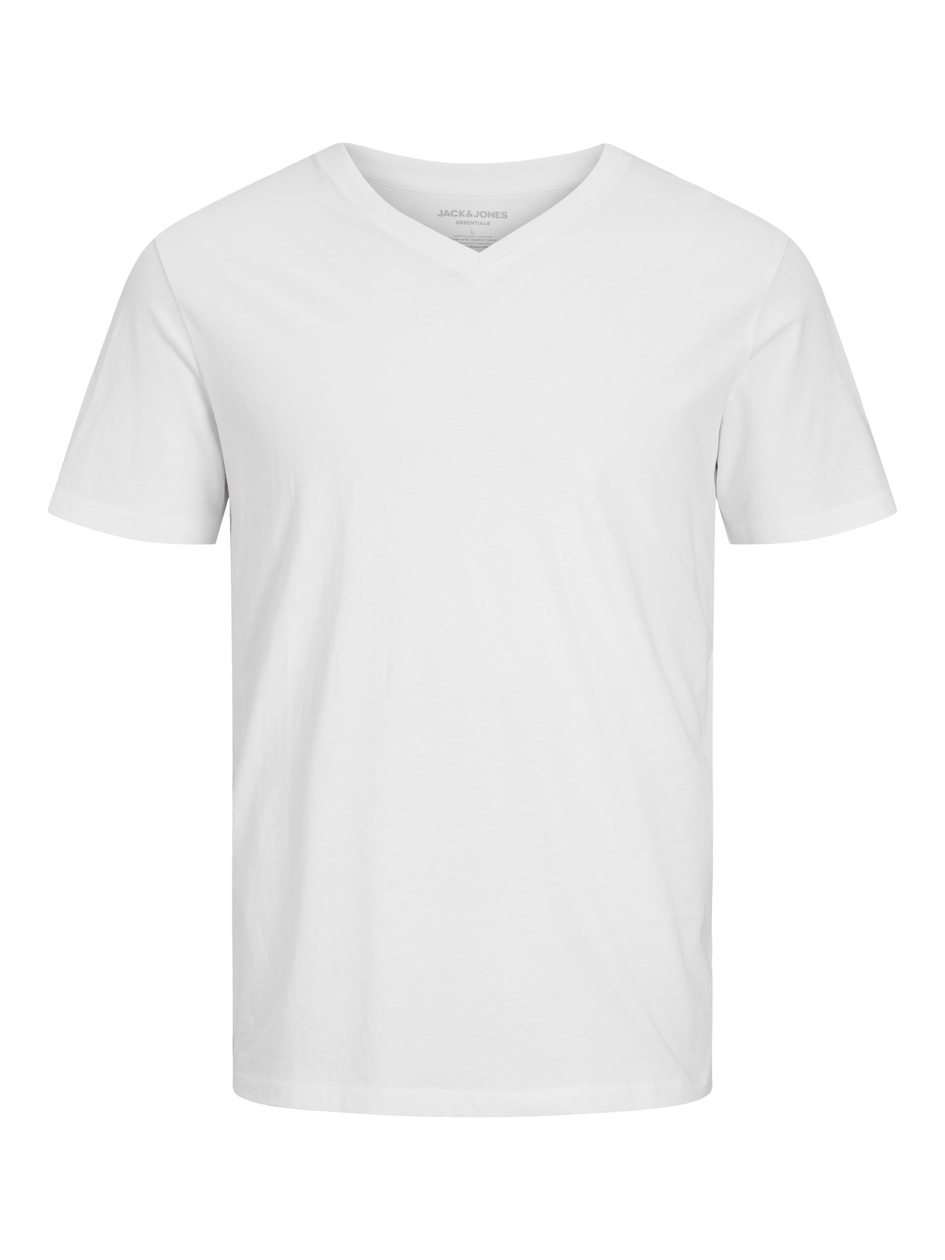 Jack&Jones Pánske tričko JJEORGANIC Standard Fit 12156102 White M