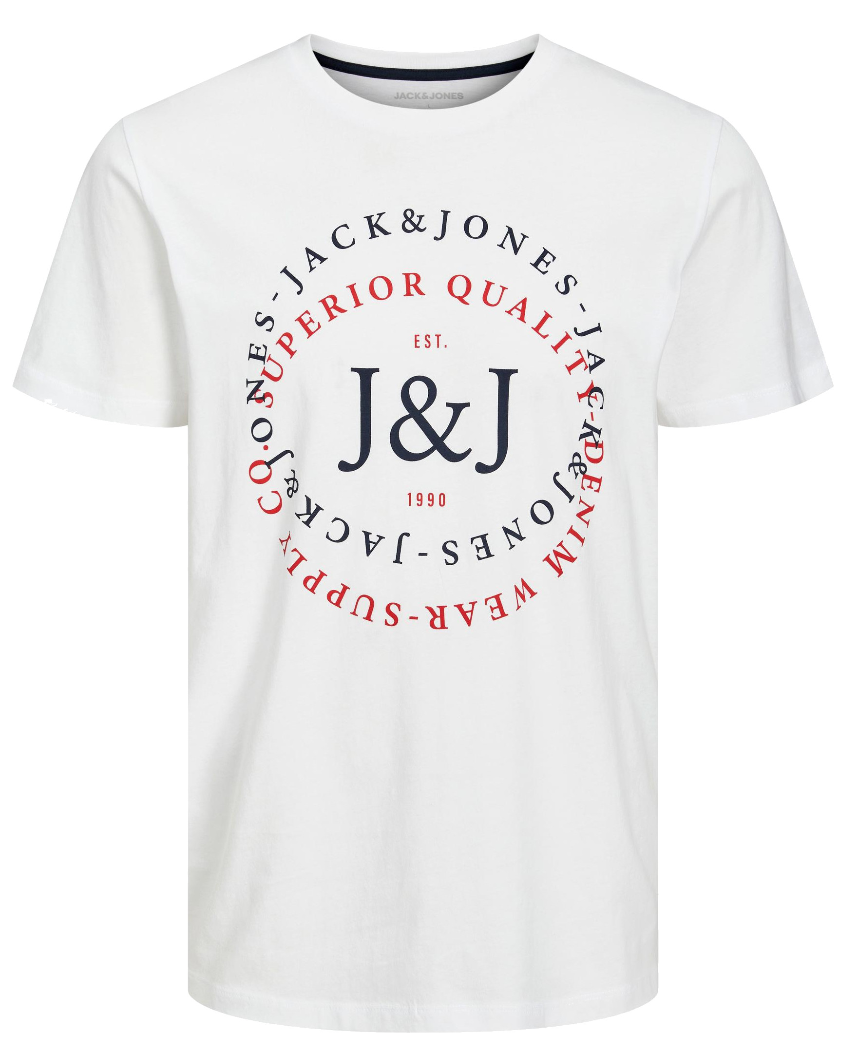 Jack&Jones Pánske tričko JJSUPPLY Regular Fit 12221925 White S