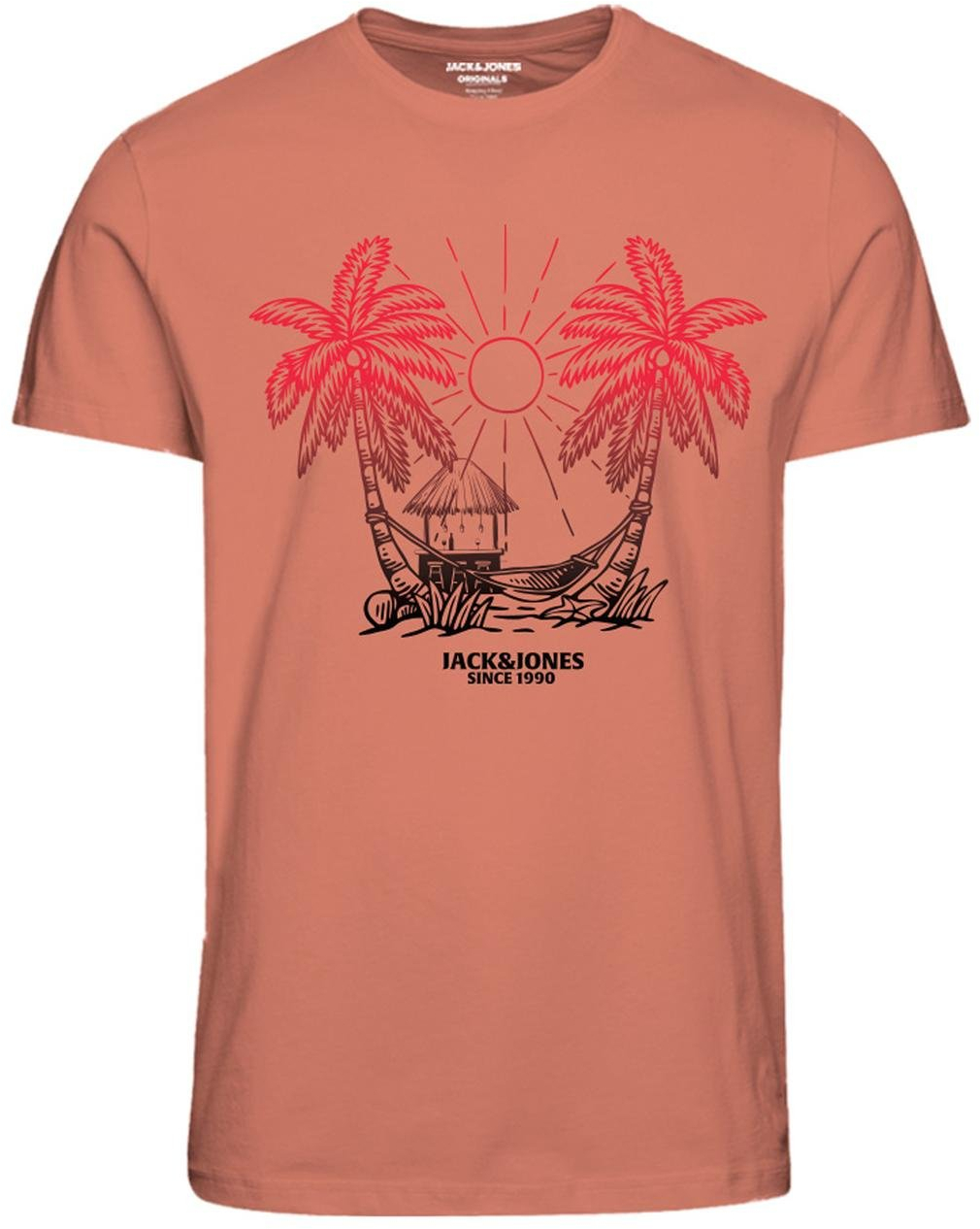 Jack&Jones Pánske tričko JORARUBA Standard Fit 12258057 Canyon Sunset M