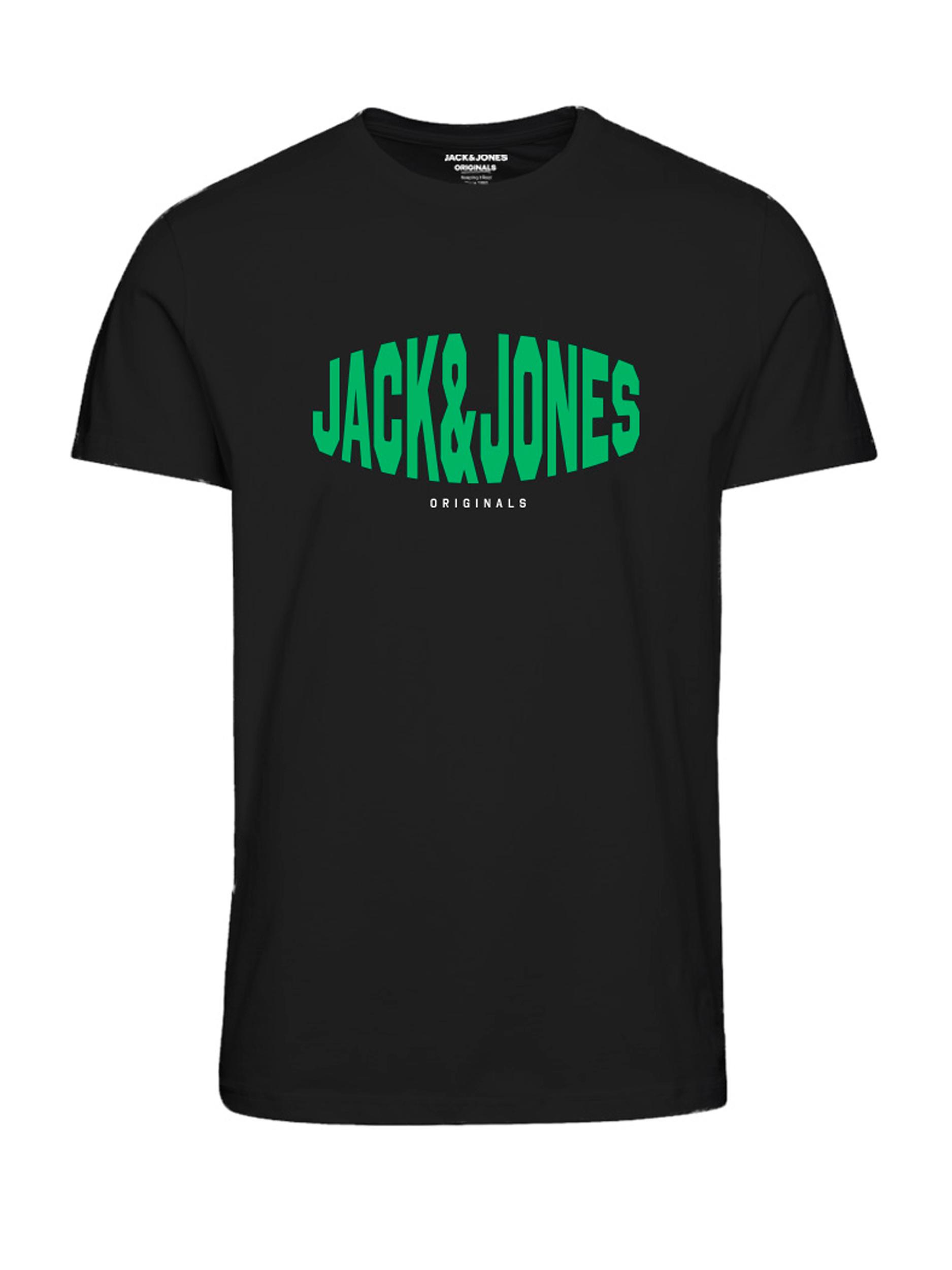 Jack&Jones Pánske tričko JORMARQUE Standard Fit 12232652 Black S