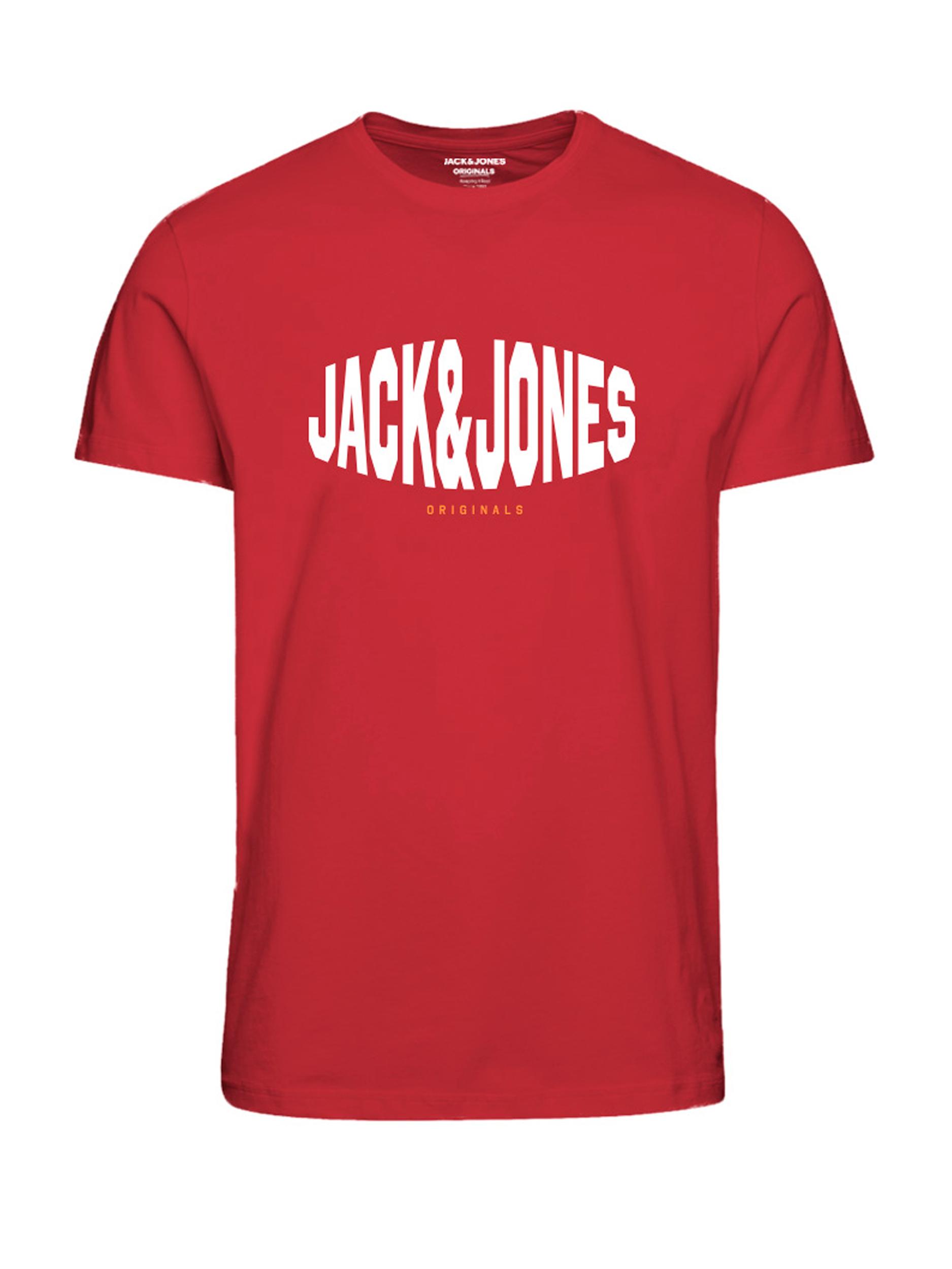 Jack&Jones Pánské triko JORMARQUE Standard Fit 12232652 Rococco Red M