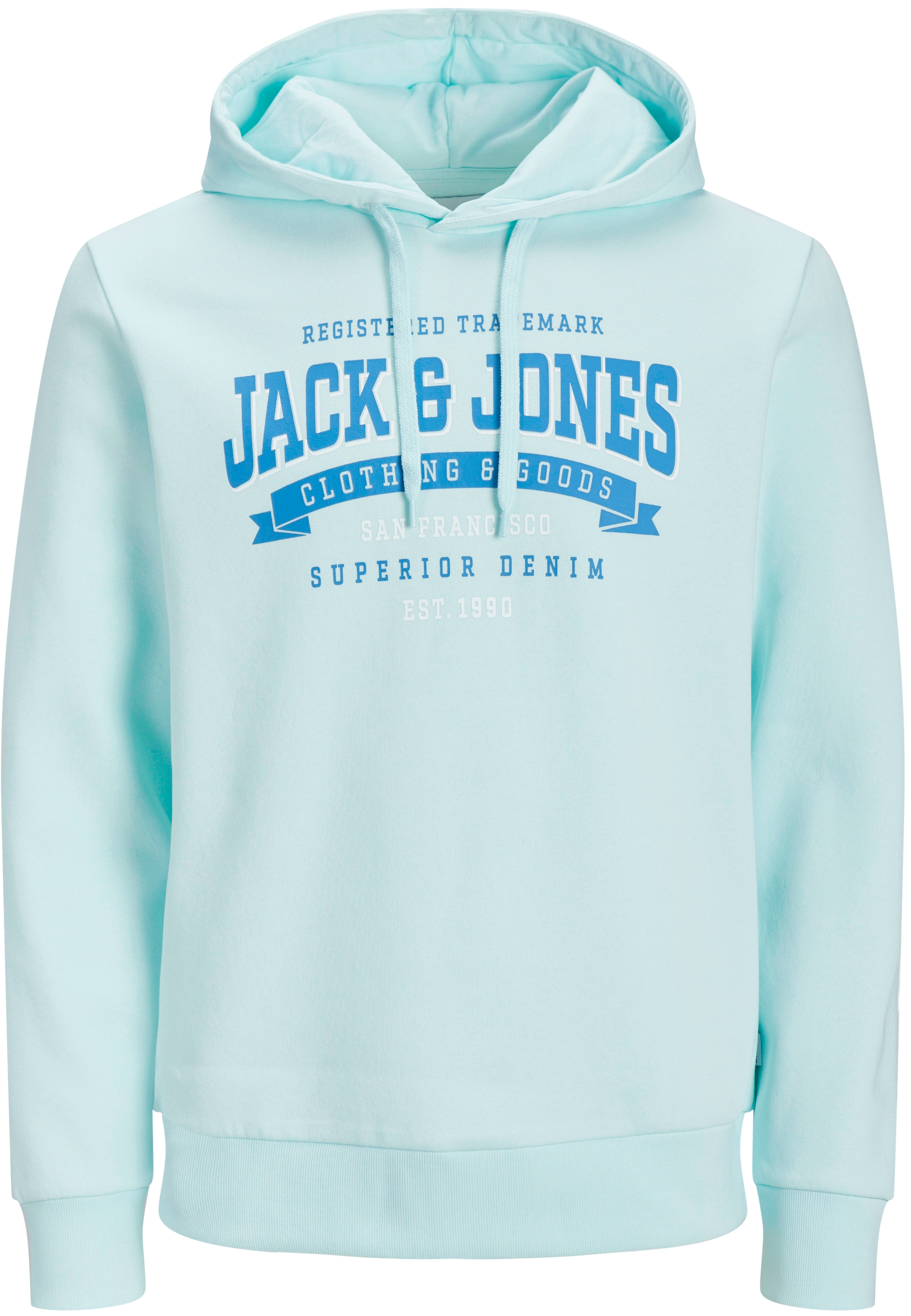 Jack&Jones Pánska mikina JJELOGO Standard Fit 12233597 Soothing Sea L