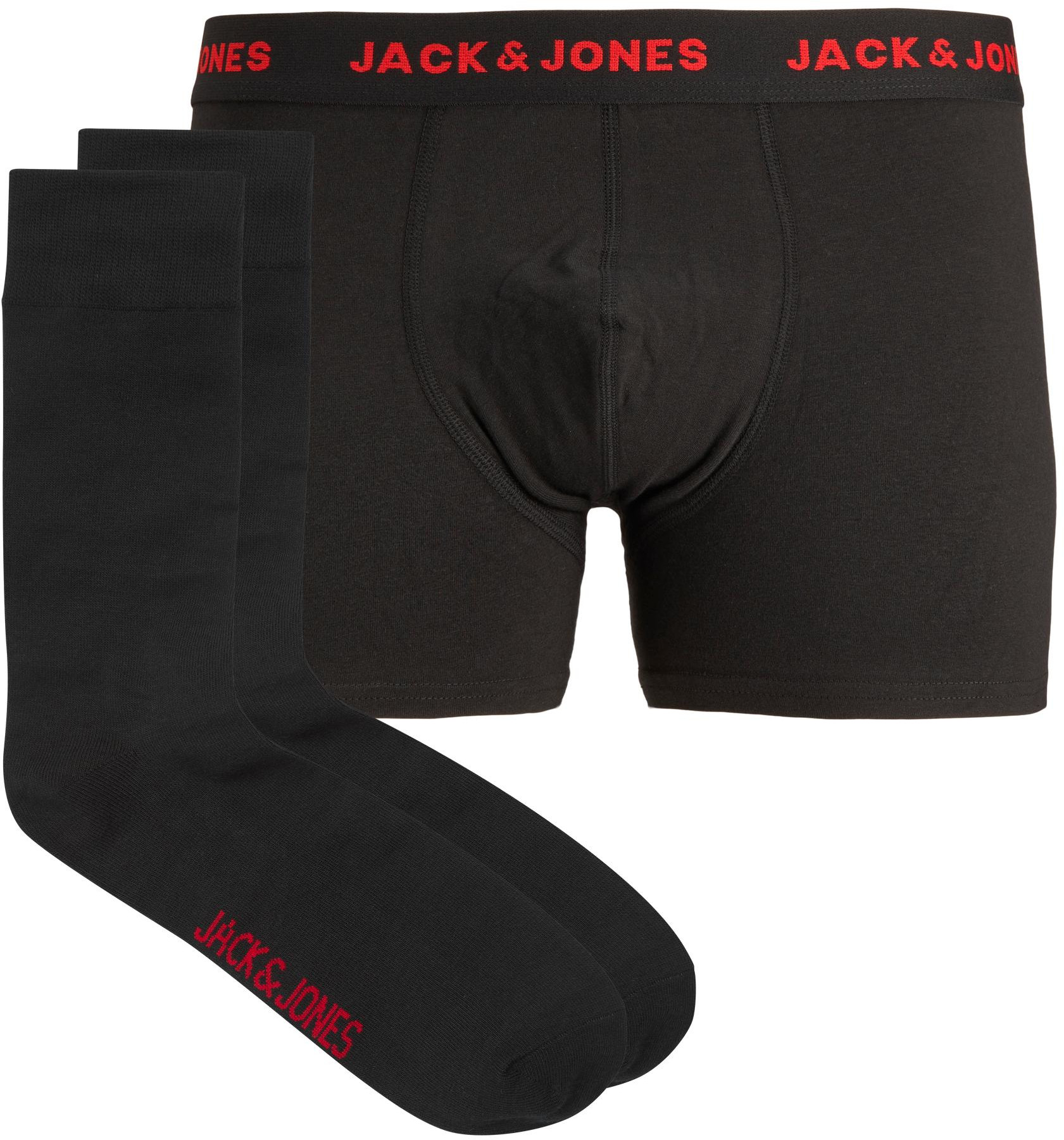 Jack&Jones Férfi szett - boxeralsó és zokni JACRON 12205034 Black S