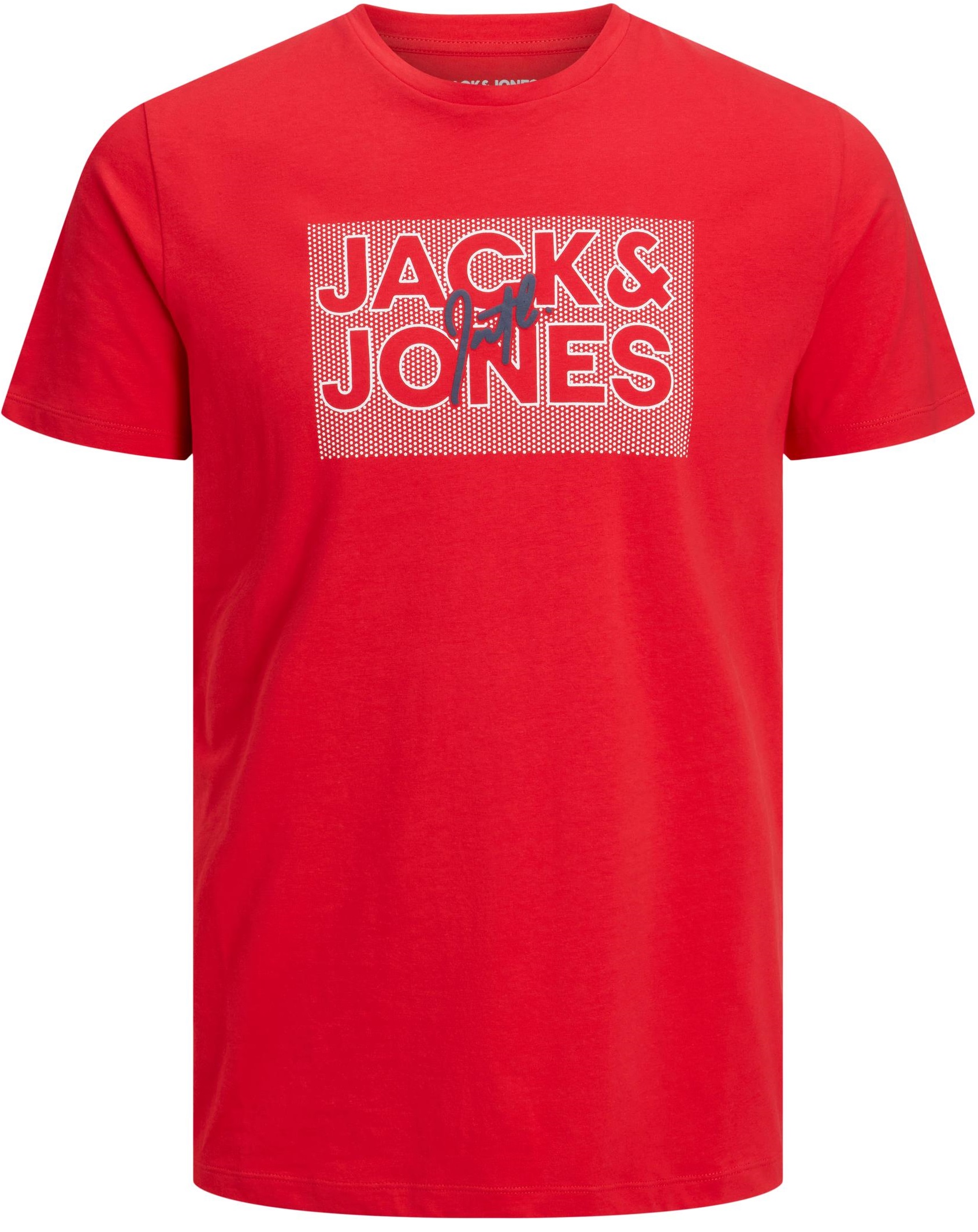Jack&Jones Pánske tričko JJMARIUS Regular Fit 12235210 True Red L