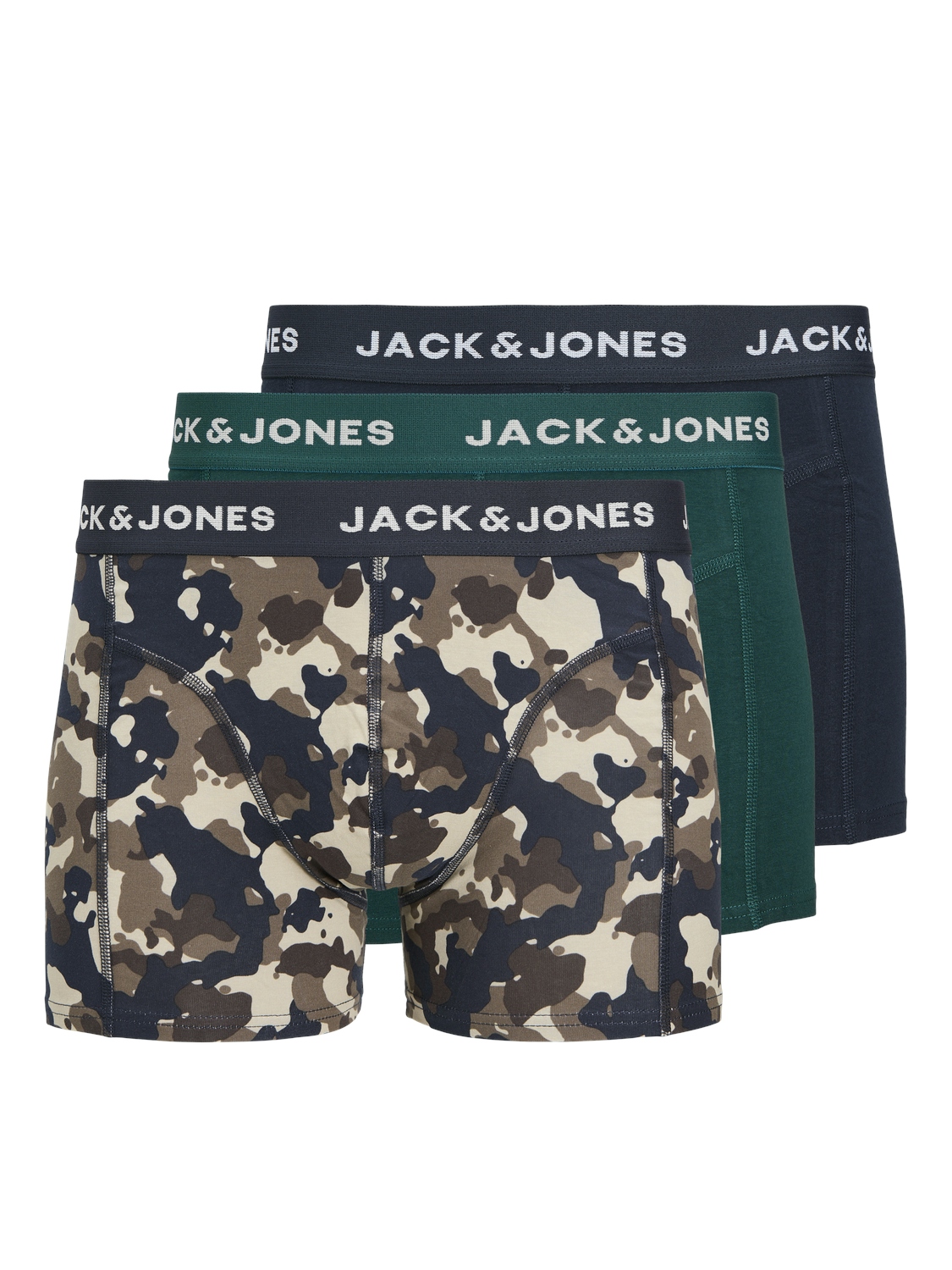 Jack&Jones 3 PACK - pánské boxerky JACCAMOFLAGE 12259089 Navy Blazer S