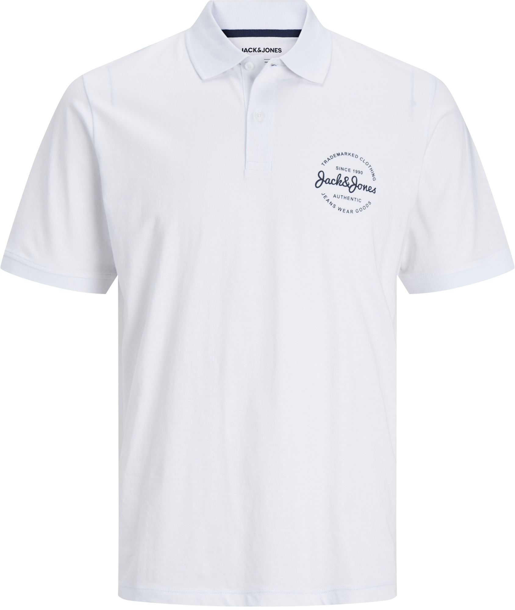 Jack&Jones Pánske polo tričko JJFOREST Standard Fit 12248621 White XL