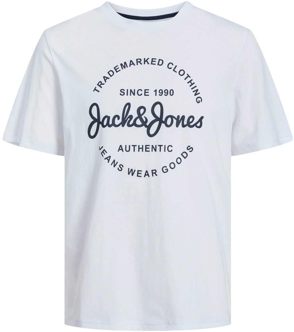 Jack&Jones Pánske tričko JJFOREST Standard Fit 12247972 White S