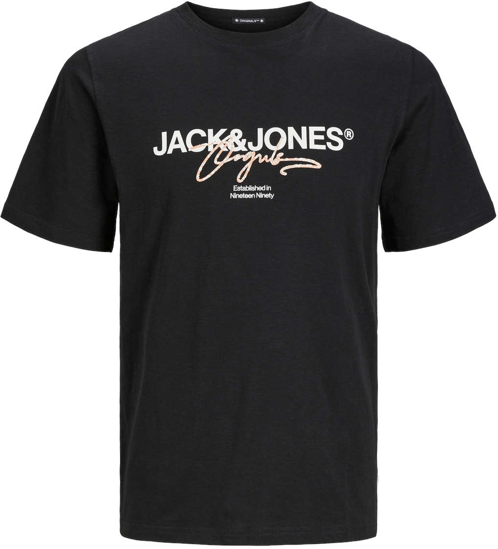 Jack&Jones Pánske tričko JORARUBA Standard Fit 12255452 Black S