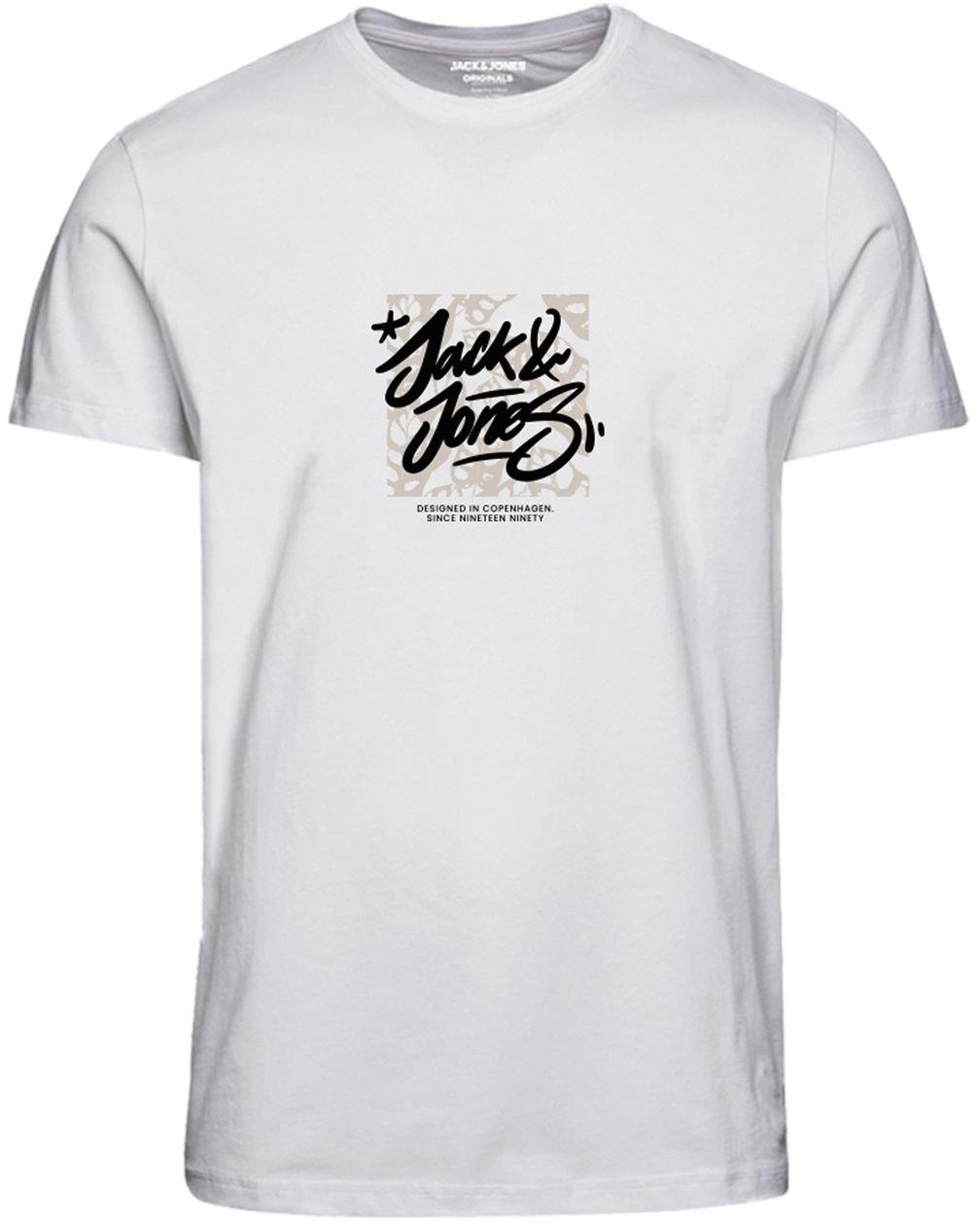 Jack&Jones Pánske tričko JORSEQUOIA Standard Fit 12258061 Bright White M