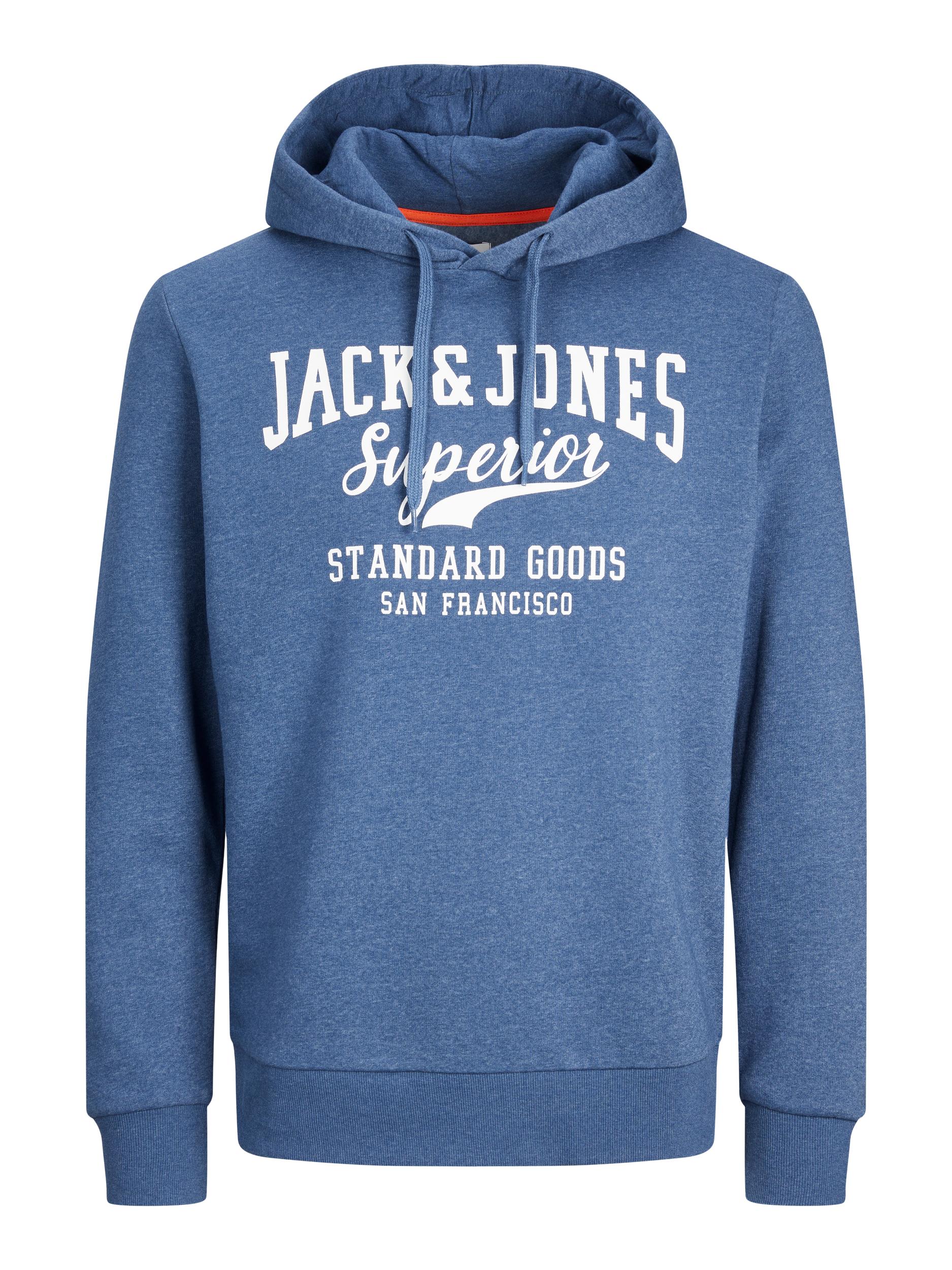 Jack&Jones PLUS Pánská mikina JJELOGO Regular Fit 12243540 Ensign Blue 5XL