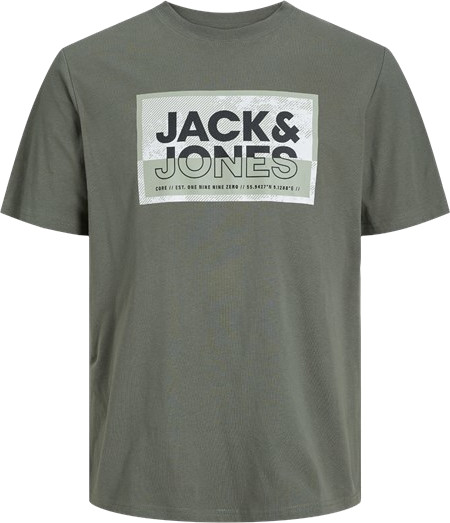 Levně Jack&Jones PLUS Pánské triko JCOLOGAN Standard Fit 12257335 Agave Green 5XL
