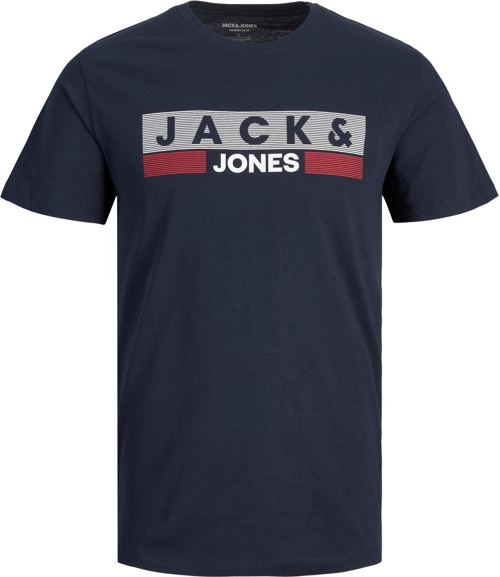 Jack&Jones PLUS Pánské triko JJELOGO Regular Fit 12158505 Navy Blazer PLAY 4 6XL