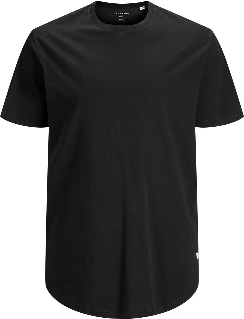 Jack&Jones PLUS Pánske tričko JJENOA Long Line Fit 12184933 Black 6XL