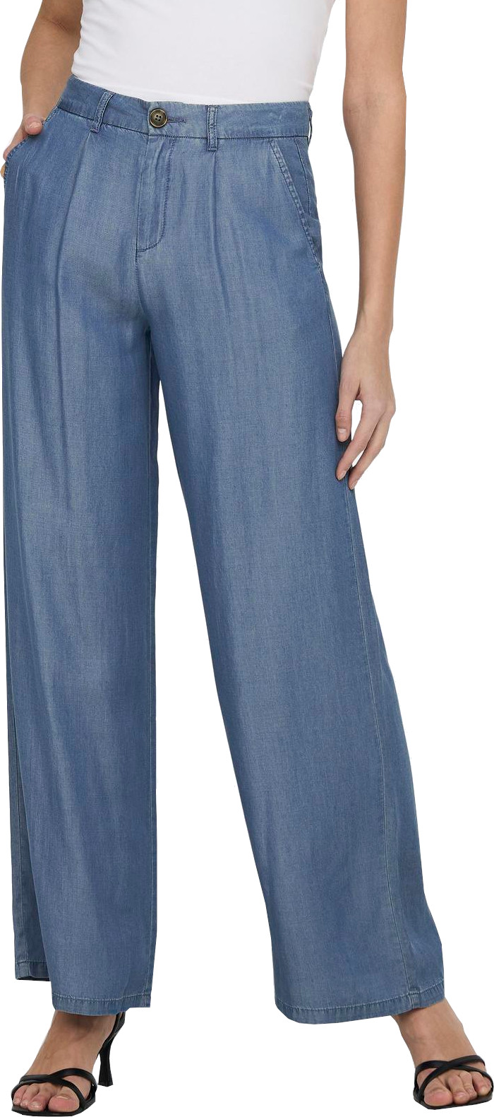 Levně Jacqueline de Yong Dámské kalhoty JDYJASPER Wide Leg Fit 15283508 Medium Blue Denim XL/32