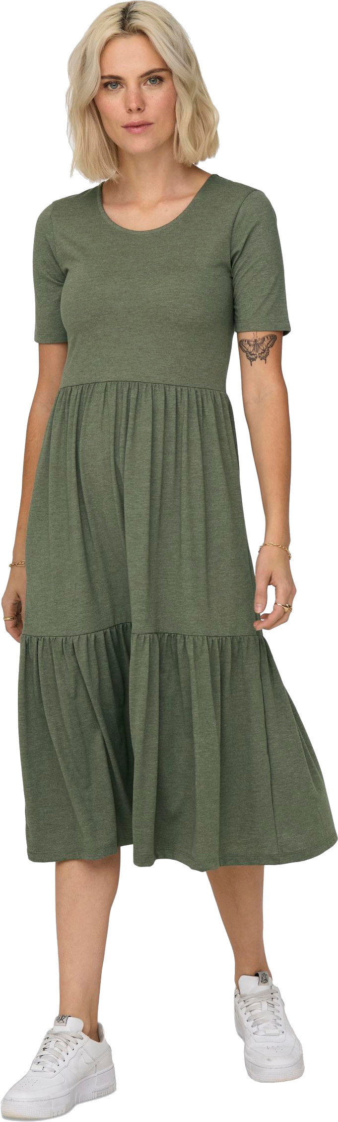 Jacqueline de Yong Dámske šaty JDYDALILA Loose Fit 15195291 Deep Lichen Green XL