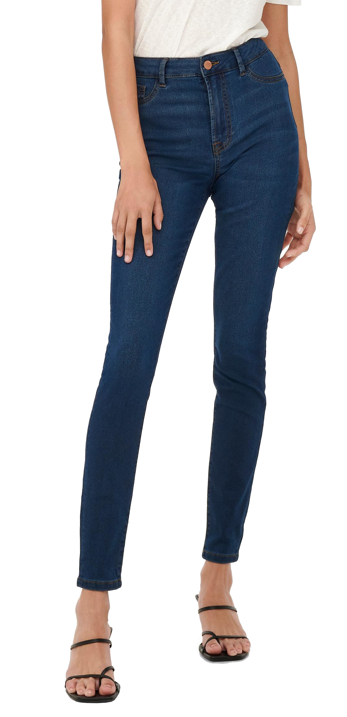 Jacqueline de Yong Dámské džíny JDYTULGA Skinny Fit 15266427 Dark Blue Denim XL/32