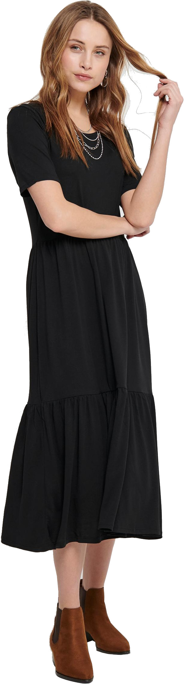 Jacqueline de Yong Dámske šaty JDYDALILA Loose Fit 15195291 Black XL
