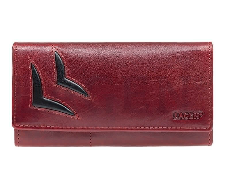 Lagen Dámská kožená peněženka 6011/T Red/Bl
