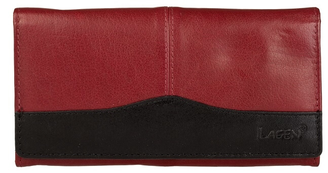 Lagen Női bőr pénztárca Red/Black PWL-367