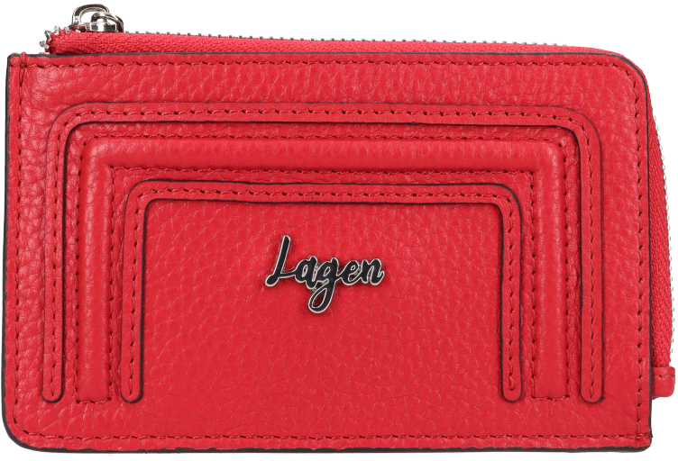 Levně Lagen Dámská kožená mini peněženka - klíčenka BLC/5784/323 RED