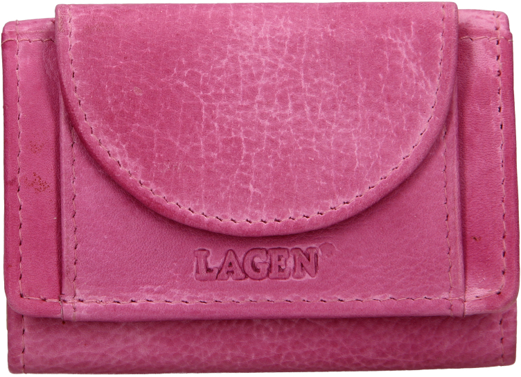 Levně Lagen Dámská kožená mini peněženka W-2030/D FUCHSIA