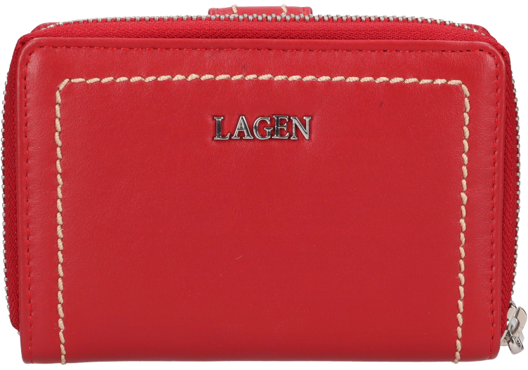 Levně Lagen Dámská kožená peněženka 160823 RED