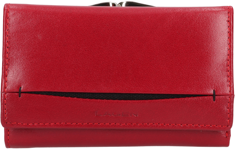 Lagen Dámska kožená peňaženka 50752 RED/BLK