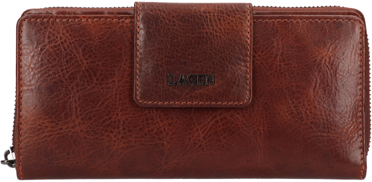 Lagen Dámska kožená peňaženka LG-2162 CHEST NUT