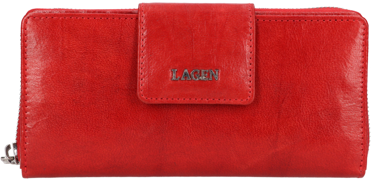 Levně Lagen Dámská kožená peněženka LG-2162 RED