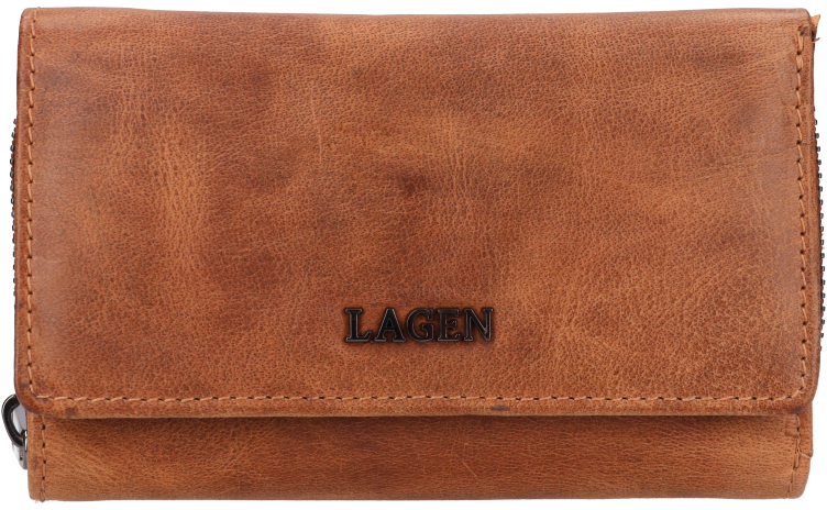 Lagen Dámska kožená peňaženka LG-2163 CAMEL