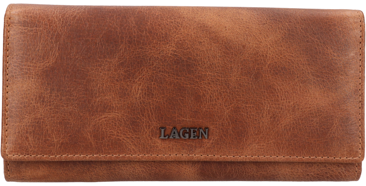 Lagen Dámska kožená peňaženka LG-2164 CAMEL