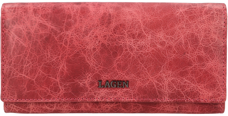 Levně Lagen Dámská kožená peněženka LG-2164 OLD PINK