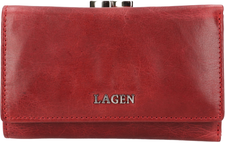 Levně Lagen Dámská kožená peněženka LG-2167 PORT WINE