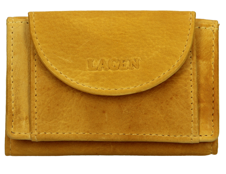 Levně Lagen Dámská kožená mini peněženka 2030/D Yellow