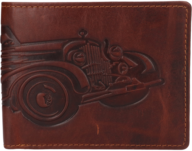 Levně Lagen Pánská kožená peněženka 19179/M BRN CAR