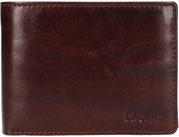 Lagen Pánská kožená peněženka LG-2111 BRN
