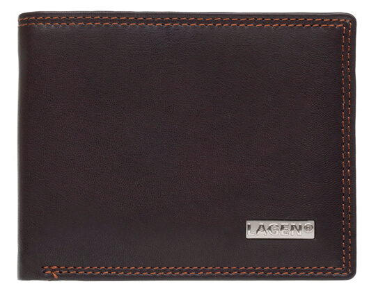 Lagen Pánska kožená peňaženka LG-1789 Brown