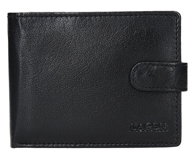 Levně Lagen Pánská kožená peněženka V-42 BLK