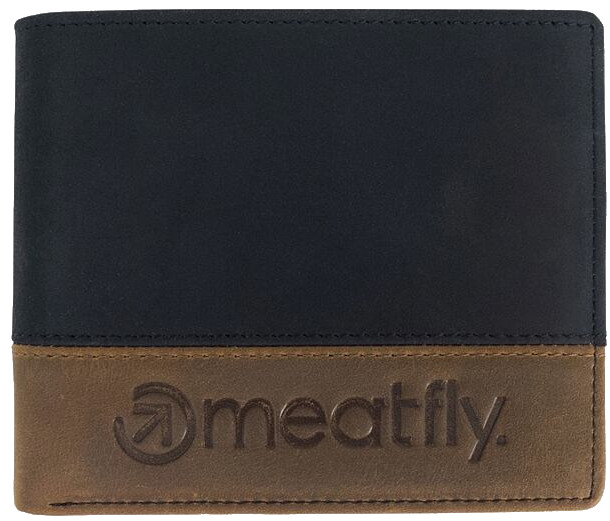 Meatfly Pánska kožená peňaženka Eddie Premium Black/Oak