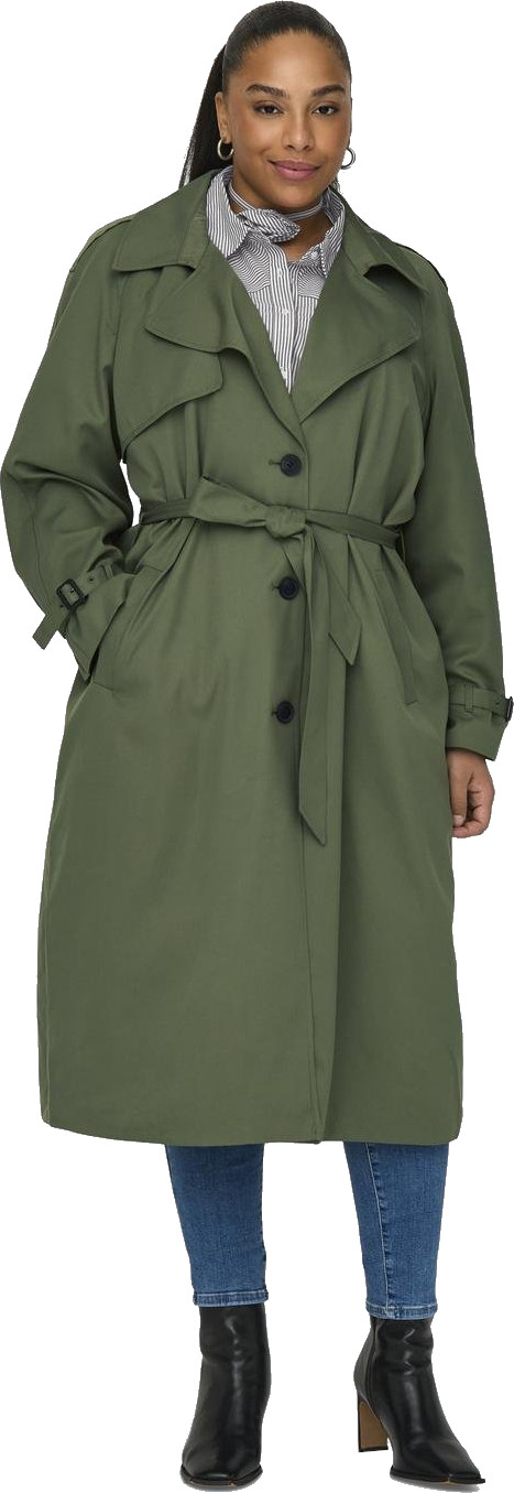 Levně ONLY CARMAKOMA Dámský kabát CARCHLOE 15310056 Four Leaf Clover XL/XXL