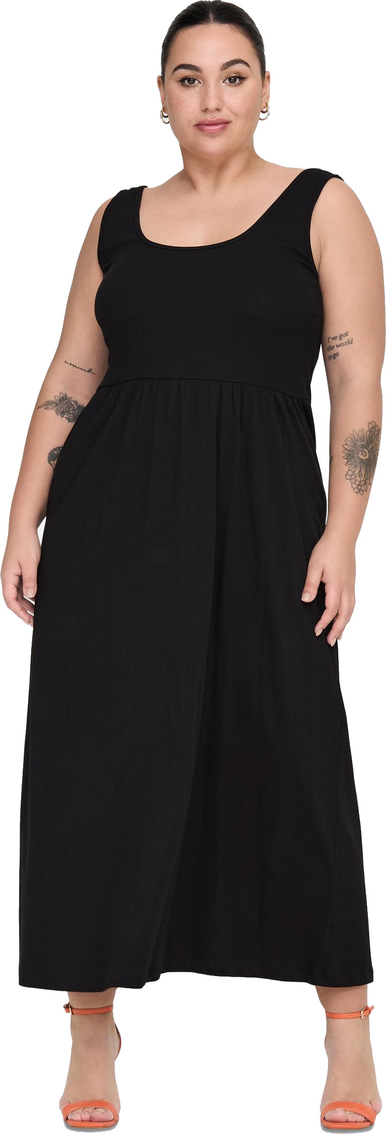 Levně ONLY CARMAKOMA Dámské šaty CARJEANNIE Regular Fit 15291192 Black 3XL/4XL