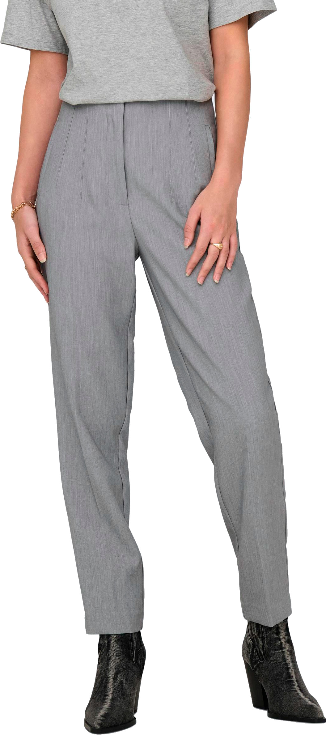 Levně ONLY Dámské kalhoty ONLRAVEN Regular Fit 15298565 Light Grey Melange 36/32