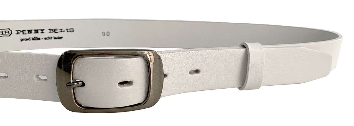 Penny Belts Dámský kožený opasek 19000 White 105 cm