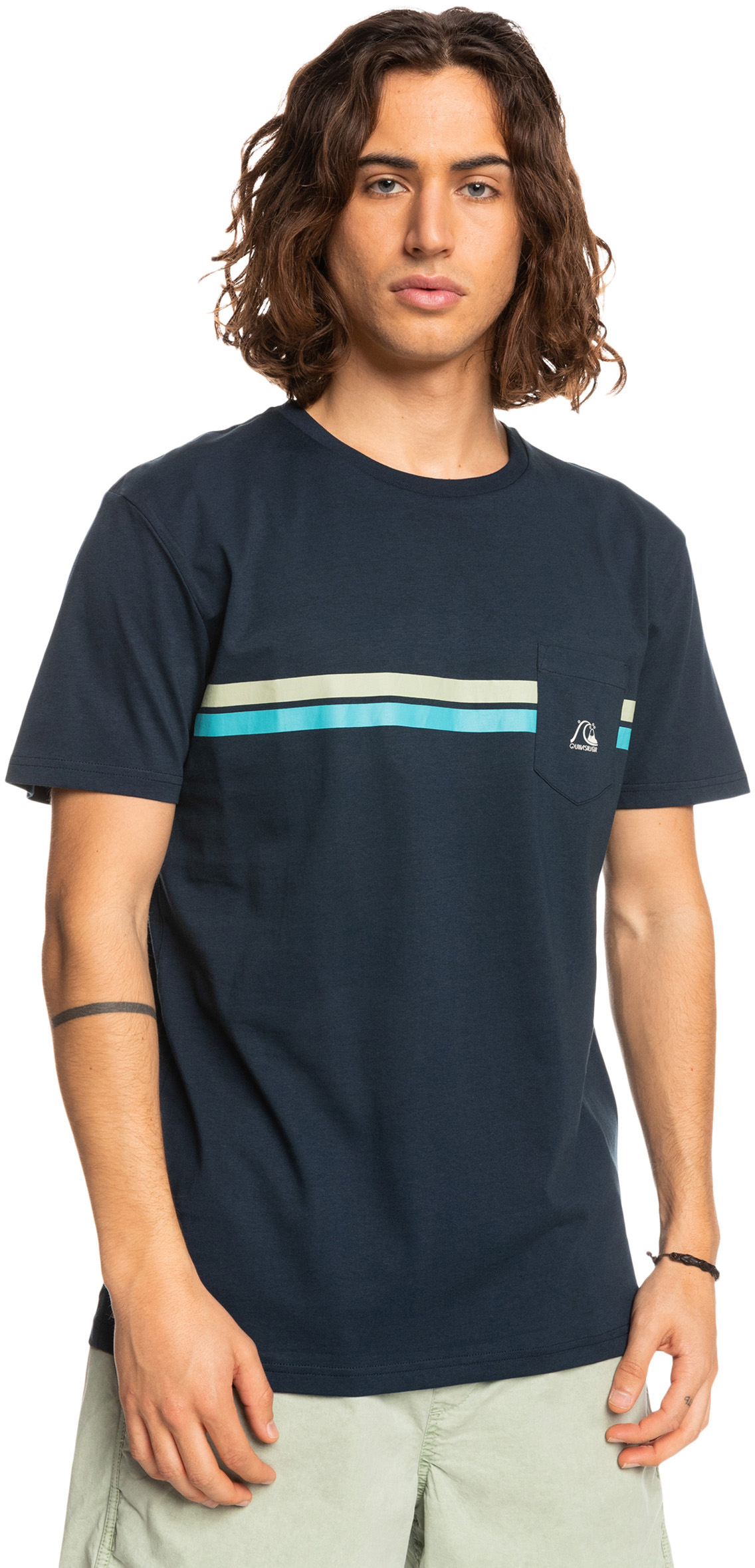 Quiksilver Pánske tričko Striped flow Regular Fit EQYZT07060-BYJ0 XXL
