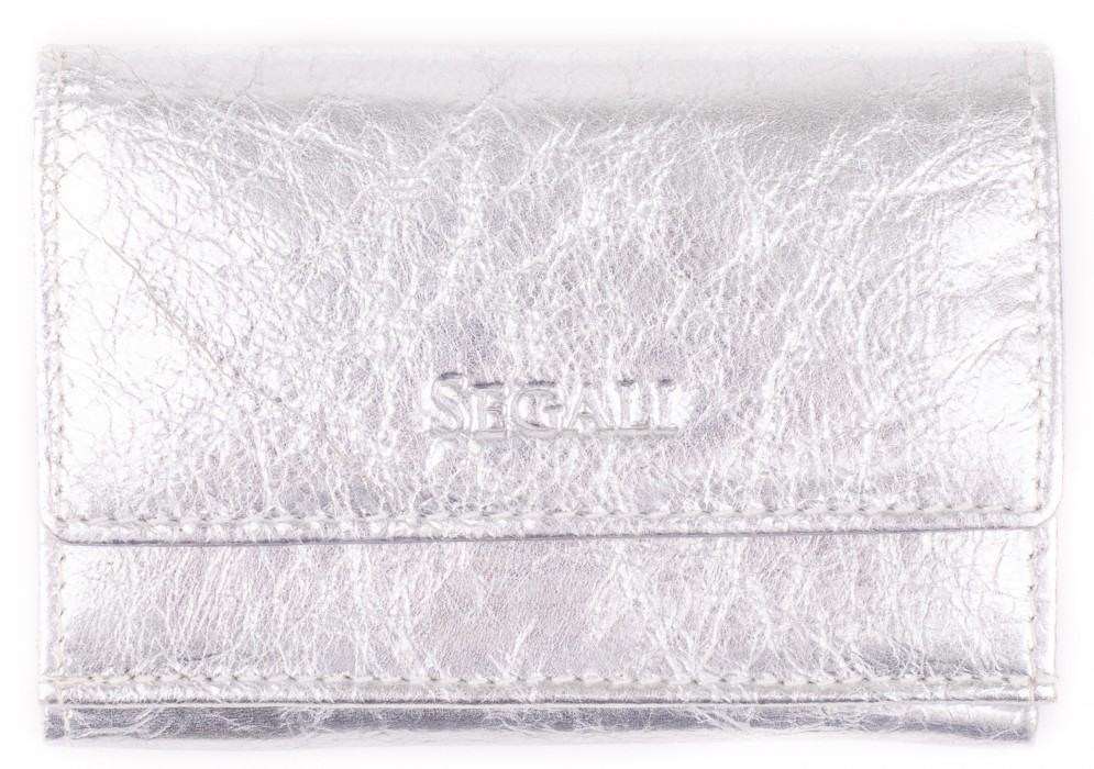 Levně SEGALI Dámská kožená peněženka 1756 silver shiny