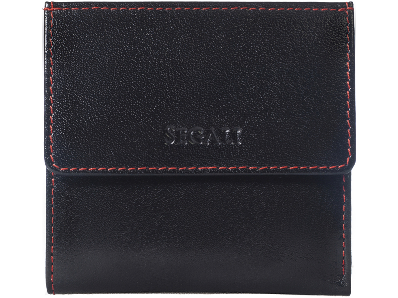 SEGALI Dámská kožená peněženka 60337 black/red