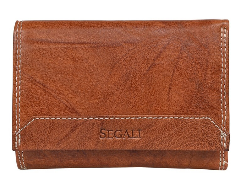 Levně SEGALI Dámská kožená peněženka 7023 Z tan